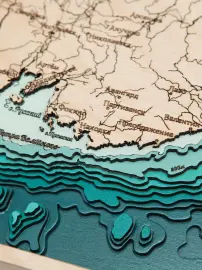 Карта деревянная многослойная "Карта Приморский край №1" на заказ Карта деревянная многослойная "Карта Приморский край №1" на заказ
