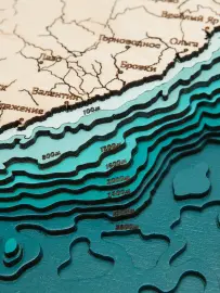Карта деревянная многослойная "Карта Приморский край №1" на заказ Карта деревянная многослойная "Карта Приморский край №1" на заказ