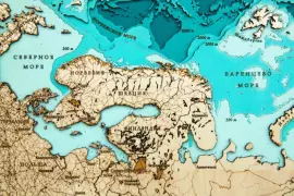 Wooden multilayer map "Map of Russia No. 1" to order
