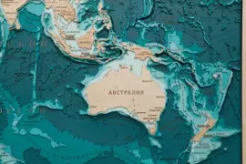 Wooden multi-layered "World Map No. 4" to order