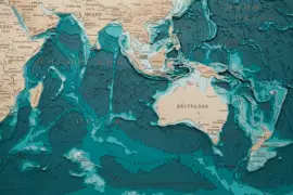 Wooden multi-layered "World Map No. 4" to order