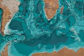 Multi-layered wooden map "World Map No. 5 Premium" to order