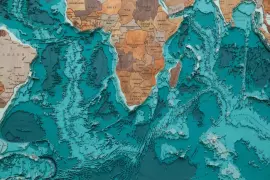 Multi-layered wooden map "World Map No. 5 Premium" to order