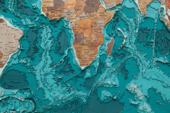 Multi-layered wooden map "World Map No. 5 Premium" to order