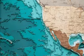 Multi-layered wooden map "World Map No. 5 Premium" to order