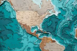 Multi-layered wooden map "World Map No. 5 Premium" to order