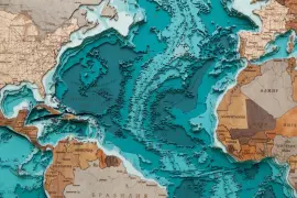 Multi-layered wooden map "World Map No. 5 Premium" to order