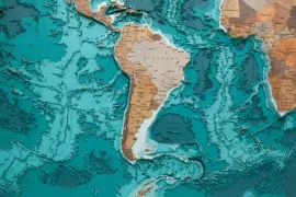 Multi-layered wooden map "World Map No. 5 Premium" to order