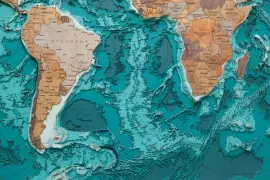 Multi-layered wooden map "World Map No. 5 Premium" to order