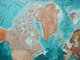 Multi-layered wooden map "World Map No. 5 Premium" to order