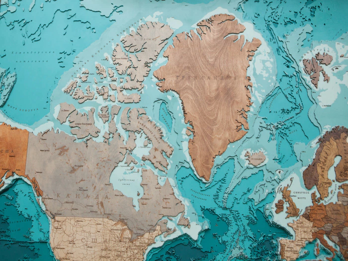 Multi-layered wooden map "World Map No. 5 Premium" to order