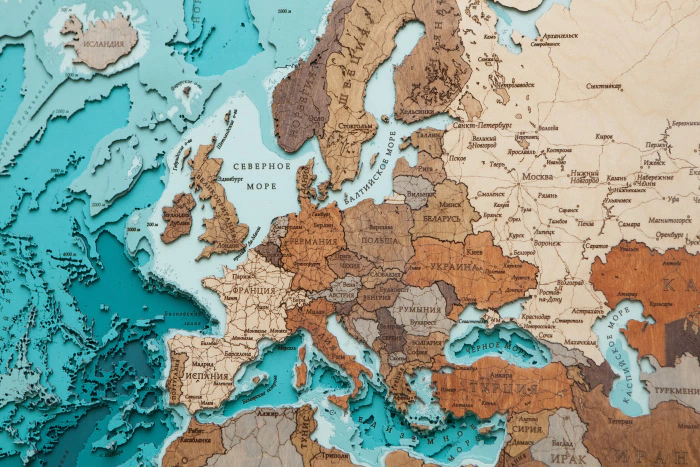 Multi-layered wooden map "World Map No. 5 Premium" to order