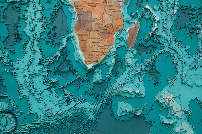 Multi-layered wooden map "World Map No. 5 Premium" to order