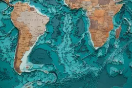 Multi-layered wooden map "World Map No. 5 Premium" to order