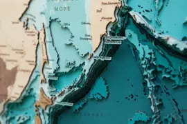 Multi-layered wooden map "World Map No. 5 Premium" to order