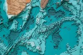 Multi-layered wooden map "World Map No. 5 Premium" to order