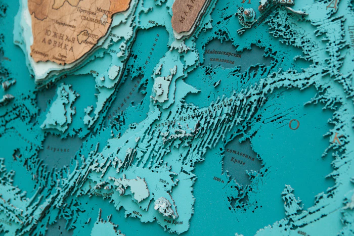 Multi-layered wooden map "World Map No. 5 Premium" to order