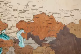 Multi-layered wooden map "World Map No. 5 Premium" to order