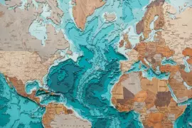 Multi-layered wooden map "World Map No. 5 Premium" to order