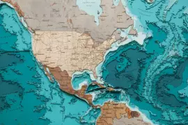 Multi-layered wooden map "World Map No. 5 Premium" to order