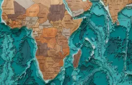 Multi-layered wooden map "World Map No. 5 Premium" to order