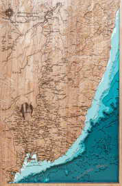 Wooden multi-layered map "Map of Primorsky Krai No. 1, land relief" to order