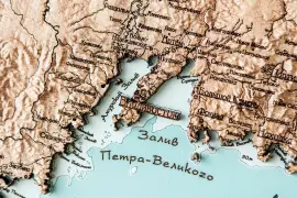 Карта деревянная многослойная "Карта Приморский край №1, земной рельеф" на заказ Карта деревянная многослойная "Карта Приморский край №1, земной рельеф" на заказ