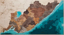Multi-layered wooden map "Map of Primorsky Krai No. 2, with backlight" to order