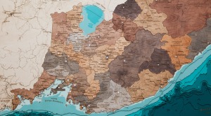 Multi-layered wooden map "Map of Primorsky Krai No. 2, with backlight" to order