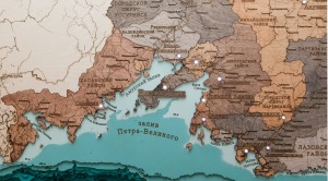 Multi-layered wooden map "Map of Primorsky Krai No. 2, with backlight" to order