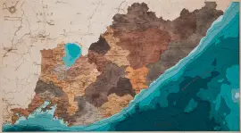 Карта деревянная многослойная "Карта Приморский край №2, с подсветкой" на заказ Карта деревянная многослойная "Карта Приморский край №2, с подсветкой" на заказ