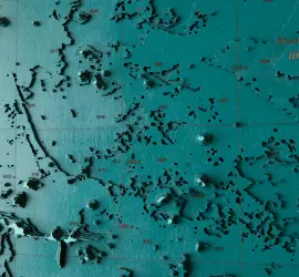 Карта деревянная многослойная "Карта северо-западной части Тихого океана" на заказ Карта деревянная многослойная "Карта северо-западной части Тихого океана" на заказ