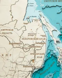 Карта деревянная многослойная "Карта ДФО №1" на заказ Карта деревянная многослойная "Карта ДФО №1" на заказ