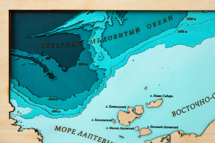 Wooden multi-layered "Map of the Far Eastern Federal District No. 1" to order