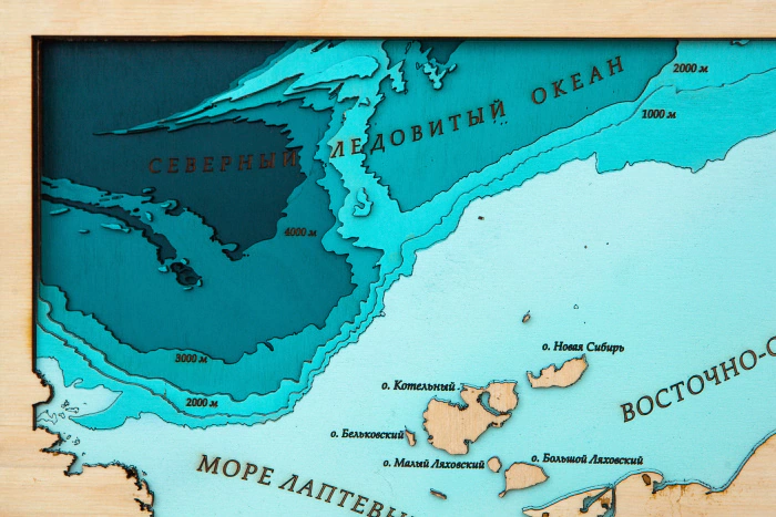 Wooden multi-layered "Map of the Far Eastern Federal District No. 1" to order