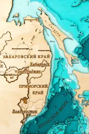 Карта деревянная многослойная "Карта ДФО №1" на заказ Карта деревянная многослойная "Карта ДФО №1" на заказ