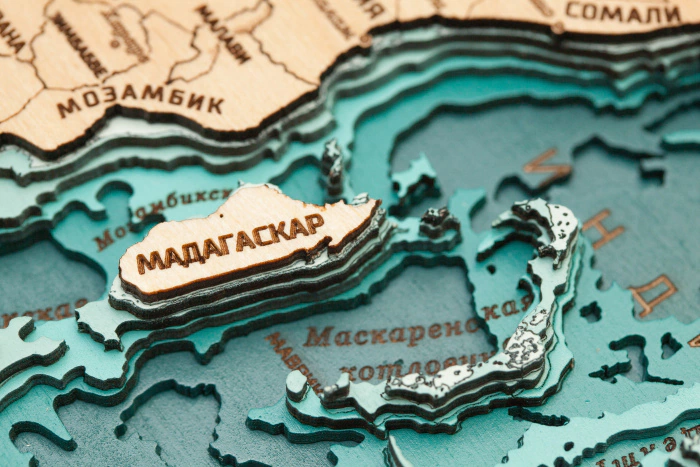 Wooden multi-layered "World Map No. 3" to order
