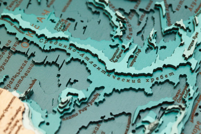 Wooden multi-layered "World Map No. 3" to order