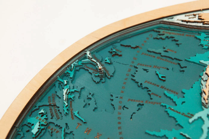 Wooden multi-layered "World Map No. 3" to order