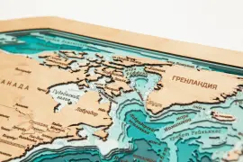 Карта деревянная многослойная "Карта мира №3" на заказ Карта деревянная многослойная "Карта мира №3" на заказ