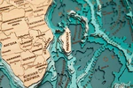 Карта деревянная многослойная "Карта мира №3" на заказ