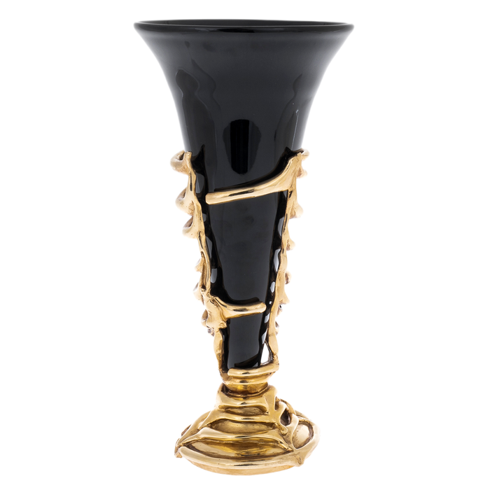 Vase "Tinsel" black with gilding