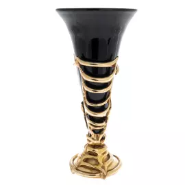 Vase "Tinsel" black with gilding