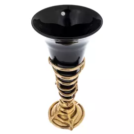 Vase "Tinsel" black with gilding
