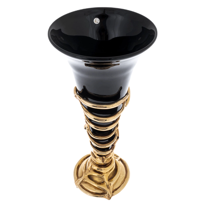 Vase "Tinsel" black with gilding