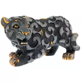 Статуэтка керамическая "Пантера с арабесками на прогулке"