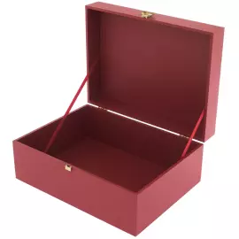 Коробка подарочная с фурнитурой 40х26х18см красная