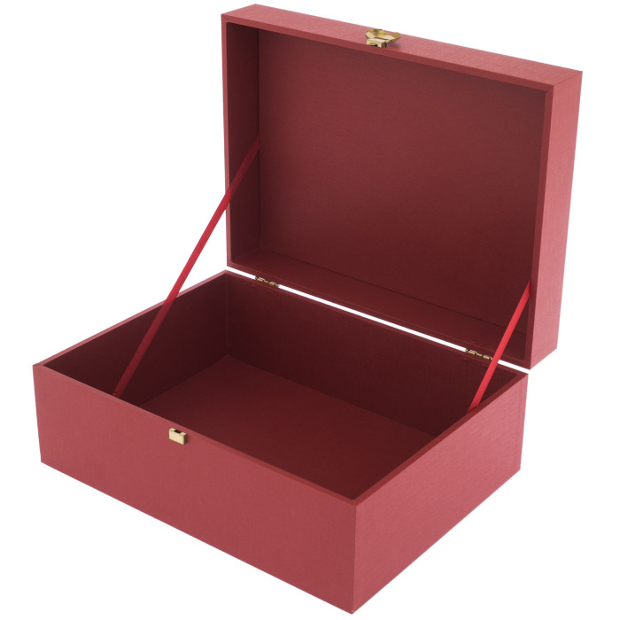 Коробка подарочная с фурнитурой 40х26х18см красная