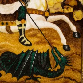 Икона из янтаря "Георгий Победоносец" Икона из янтаря "Георгий Победоносец"