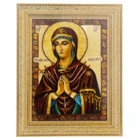 Икона из янтаря "Умягчение злых сердец"